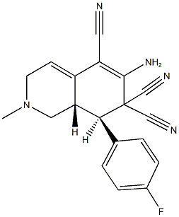 6-amino-8-(4-fluorophenyl)-2-methyl-2,3,8,8a-tetrahydro-5,7,7(1H)-isoquinolinetricarbonitrile 구조식 이미지