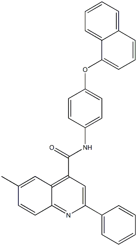 6-methyl-N-[4-(1-naphthyloxy)phenyl]-2-phenyl-4-quinolinecarboxamide Structure