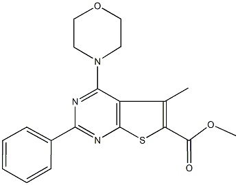 methyl 5-methyl-4-(4-morpholinyl)-2-phenylthieno[2,3-d]pyrimidine-6-carboxylate Structure