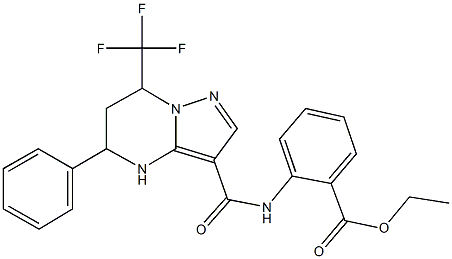 ethyl2-({[5-phenyl-7-(trifluoromethyl)-4,5,6,7-tetrahydropyrazolo[1,5-a]pyrimidin-3-yl]carbonyl}amino)benzoate 구조식 이미지
