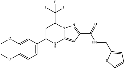 5-(3,4-dimethoxyphenyl)-N-(thien-2-ylmethyl)-7-(trifluoromethyl)-4,5,6,7-tetrahydropyrazolo[1,5-a]pyrimidine-2-carboxamide Structure