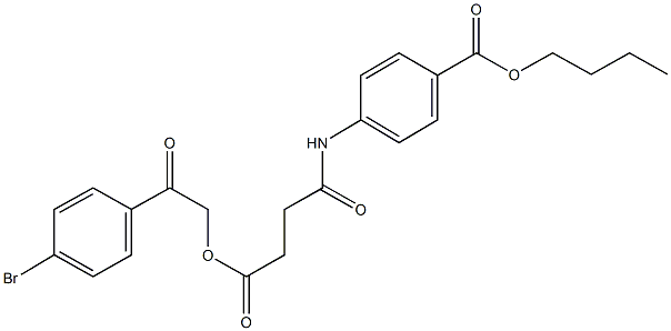 butyl 4-({4-[2-(4-bromophenyl)-2-oxoethoxy]-4-oxobutanoyl}amino)benzoate Structure