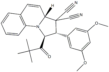 2-(3,5-dimethoxyphenyl)-1-(2,2-dimethylpropanoyl)-1,2-dihydropyrrolo[1,2-a]quinoline-3,3(3aH)-dicarbonitrile 구조식 이미지