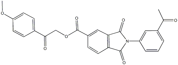 2-(4-methoxyphenyl)-2-oxoethyl 2-(3-acetylphenyl)-1,3-dioxo-5-isoindolinecarboxylate 구조식 이미지
