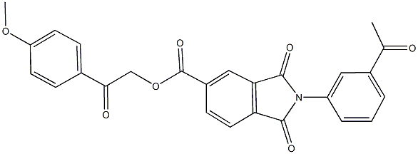 2-(4-methoxyphenyl)-2-oxoethyl 2-(3-acetylphenyl)-1,3-dioxo-5-isoindolinecarboxylate Structure