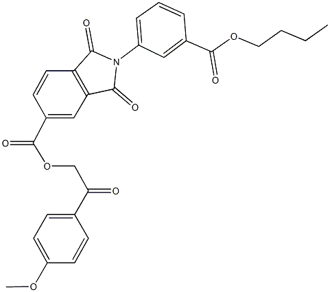 2-(4-methoxyphenyl)-2-oxoethyl 2-[3-(butoxycarbonyl)phenyl]-1,3-dioxo-5-isoindolinecarboxylate 구조식 이미지