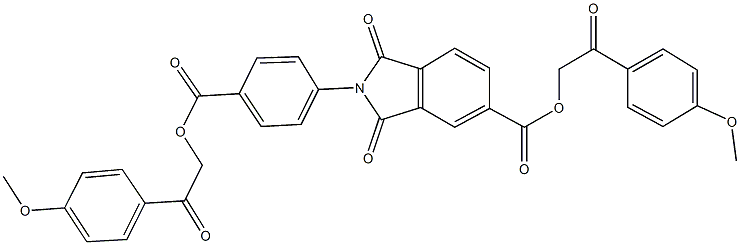2-(4-methoxyphenyl)-2-oxoethyl 2-(4-{[2-(4-methoxyphenyl)-2-oxoethoxy]carbonyl}phenyl)-1,3-dioxo-5-isoindolinecarboxylate 구조식 이미지
