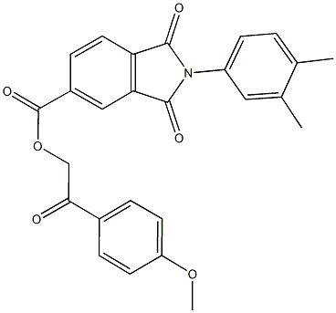 2-(4-methoxyphenyl)-2-oxoethyl 2-(3,4-dimethylphenyl)-1,3-dioxo-5-isoindolinecarboxylate 구조식 이미지