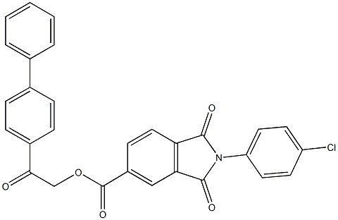 2-[1,1'-biphenyl]-4-yl-2-oxoethyl 2-(4-chlorophenyl)-1,3-dioxo-5-isoindolinecarboxylate Structure