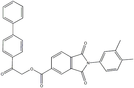 2-[1,1'-biphenyl]-4-yl-2-oxoethyl 2-(3,4-dimethylphenyl)-1,3-dioxo-5-isoindolinecarboxylate Structure