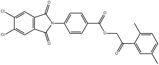 2-(2,5-dimethylphenyl)-2-oxoethyl 4-(5,6-dichloro-1,3-dioxo-1,3-dihydro-2H-isoindol-2-yl)benzoate 구조식 이미지