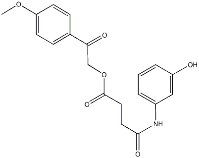 2-(4-methoxyphenyl)-2-oxoethyl 4-(3-hydroxyanilino)-4-oxobutanoate 구조식 이미지