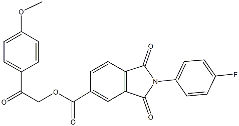 2-(4-methoxyphenyl)-2-oxoethyl 2-(4-fluorophenyl)-1,3-dioxo-5-isoindolinecarboxylate 구조식 이미지