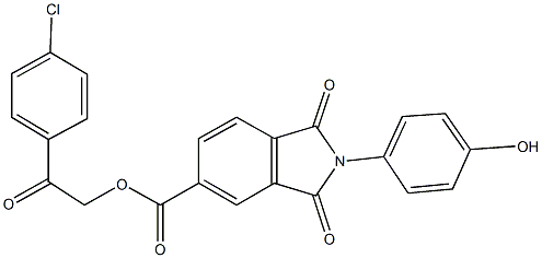 2-(4-chlorophenyl)-2-oxoethyl 2-(4-hydroxyphenyl)-1,3-dioxo-5-isoindolinecarboxylate 구조식 이미지