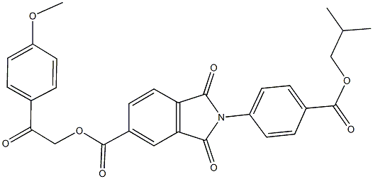 2-(4-methoxyphenyl)-2-oxoethyl 2-[4-(isobutoxycarbonyl)phenyl]-1,3-dioxo-5-isoindolinecarboxylate Structure