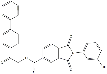 2-[1,1'-biphenyl]-4-yl-2-oxoethyl 2-(3-hydroxyphenyl)-1,3-dioxo-5-isoindolinecarboxylate Structure