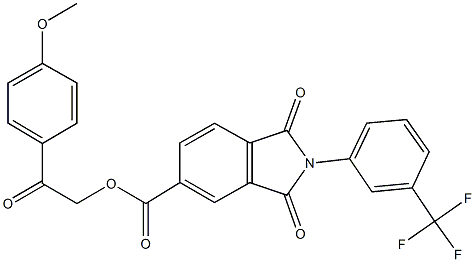 2-(4-methoxyphenyl)-2-oxoethyl 1,3-dioxo-2-[3-(trifluoromethyl)phenyl]-5-isoindolinecarboxylate Structure
