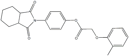 4-(1,3-dioxooctahydro-2H-isoindol-2-yl)phenyl (2-methylphenoxy)acetate Structure