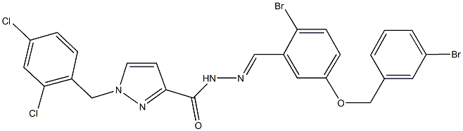 N'-{2-bromo-5-[(3-bromobenzyl)oxy]benzylidene}-1-(2,4-dichlorobenzyl)-1H-pyrazole-3-carbohydrazide 구조식 이미지