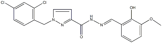 1-(2,4-dichlorobenzyl)-N'-(2-hydroxy-3-methoxybenzylidene)-1H-pyrazole-3-carbohydrazide 구조식 이미지