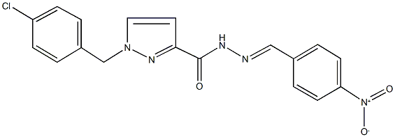 1-(4-chlorobenzyl)-N'-{4-nitrobenzylidene}-1H-pyrazole-3-carbohydrazide 구조식 이미지