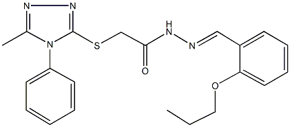 2-[(5-methyl-4-phenyl-4H-1,2,4-triazol-3-yl)sulfanyl]-N'-(2-propoxybenzylidene)acetohydrazide Structure