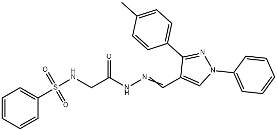 N-[2-(2-{[3-(4-methylphenyl)-1-phenyl-1H-pyrazol-4-yl]methylene}hydrazino)-2-oxoethyl]benzenesulfonamide Structure