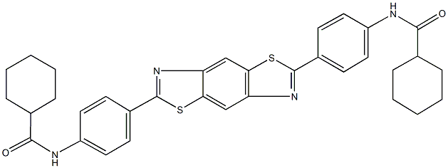 N-[4-(6-{4-[(cyclohexylcarbonyl)amino]phenyl}[1,3]thiazolo[5,4-f][1,3]benzothiazol-2-yl)phenyl]cyclohexanecarboxamide 구조식 이미지