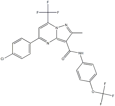 5-(4-chlorophenyl)-2-methyl-N-[4-(trifluoromethoxy)phenyl]-7-(trifluoromethyl)pyrazolo[1,5-a]pyrimidine-3-carboxamide Structure