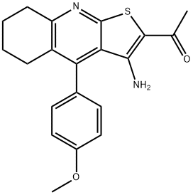 1-[3-amino-4-(4-methoxyphenyl)-5,6,7,8-tetrahydrothieno[2,3-b]quinolin-2-yl]ethanone 구조식 이미지