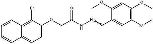 2-[(1-bromo-2-naphthyl)oxy]-N'-(2,4,5-trimethoxybenzylidene)acetohydrazide 구조식 이미지