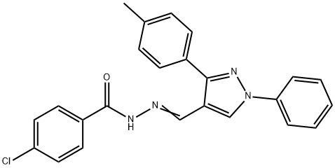 4-chloro-N'-{[3-(4-methylphenyl)-1-phenyl-1H-pyrazol-4-yl]methylene}benzohydrazide Structure