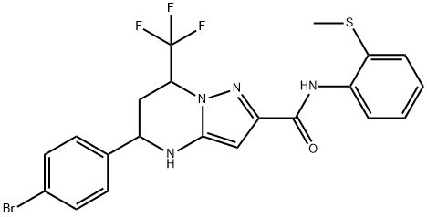 5-(4-bromophenyl)-N-[2-(methylsulfanyl)phenyl]-7-(trifluoromethyl)-4,5,6,7-tetrahydropyrazolo[1,5-a]pyrimidine-2-carboxamide Structure