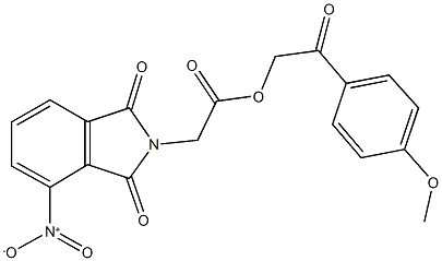 2-(4-methoxyphenyl)-2-oxoethyl {4-nitro-1,3-dioxo-1,3-dihydro-2H-isoindol-2-yl}acetate 구조식 이미지