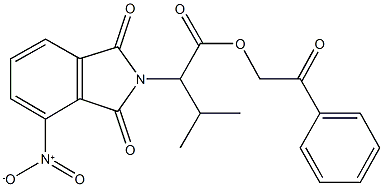 2-oxo-2-phenylethyl 2-{4-nitro-1,3-dioxo-1,3-dihydro-2H-isoindol-2-yl}-3-methylbutanoate 구조식 이미지