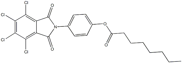 4-(4,5,6,7-tetrachloro-1,3-dioxo-1,3-dihydro-2H-isoindol-2-yl)phenyl octanoate 구조식 이미지