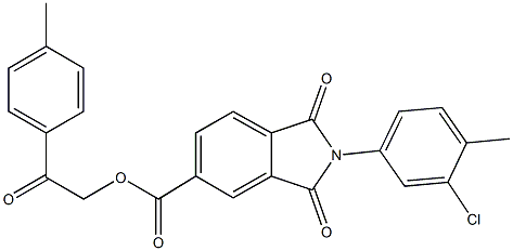 2-(4-methylphenyl)-2-oxoethyl 2-(3-chloro-4-methylphenyl)-1,3-dioxo-5-isoindolinecarboxylate Structure