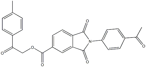 2-(4-methylphenyl)-2-oxoethyl 2-(4-acetylphenyl)-1,3-dioxo-5-isoindolinecarboxylate Structure