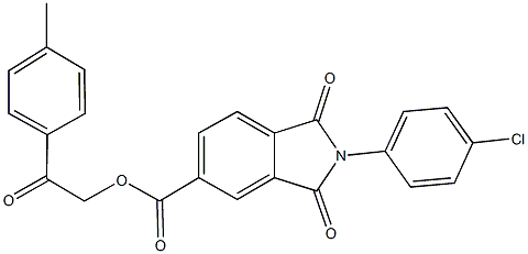 2-(4-methylphenyl)-2-oxoethyl 2-(4-chlorophenyl)-1,3-dioxo-5-isoindolinecarboxylate Structure