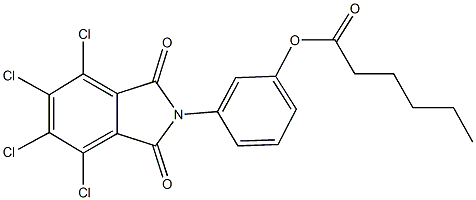 3-(4,5,6,7-tetrachloro-1,3-dioxo-1,3-dihydro-2H-isoindol-2-yl)phenyl hexanoate Structure