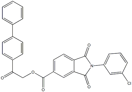 2-[1,1'-biphenyl]-4-yl-2-oxoethyl 2-(3-chlorophenyl)-1,3-dioxo-5-isoindolinecarboxylate Structure