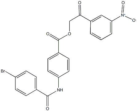 2-{3-nitrophenyl}-2-oxoethyl 4-[(4-bromobenzoyl)amino]benzoate 구조식 이미지