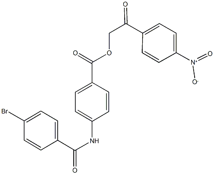 2-{4-nitrophenyl}-2-oxoethyl 4-[(4-bromobenzoyl)amino]benzoate 구조식 이미지