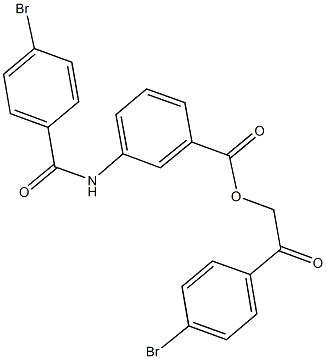 2-(4-bromophenyl)-2-oxoethyl 3-[(4-bromobenzoyl)amino]benzoate 구조식 이미지