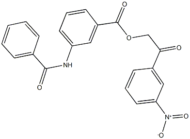 2-{3-nitrophenyl}-2-oxoethyl 3-(benzoylamino)benzoate 구조식 이미지