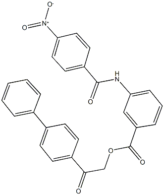 2-[1,1'-biphenyl]-4-yl-2-oxoethyl 3-({4-nitrobenzoyl}amino)benzoate Structure