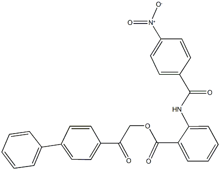 2-[1,1'-biphenyl]-4-yl-2-oxoethyl 2-({4-nitrobenzoyl}amino)benzoate Structure