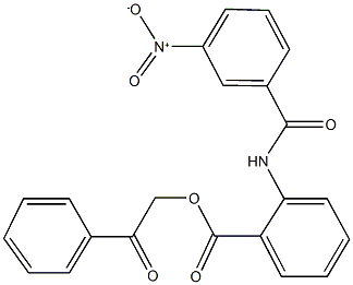 2-oxo-2-phenylethyl 2-({3-nitrobenzoyl}amino)benzoate 구조식 이미지