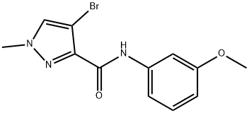 4-bromo-N-(3-methoxyphenyl)-1-methyl-1H-pyrazole-3-carboxamide 구조식 이미지