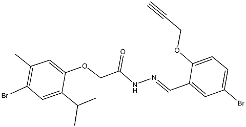 2-(4-bromo-2-isopropyl-5-methylphenoxy)-N'-[5-bromo-2-(2-propynyloxy)benzylidene]acetohydrazide Structure